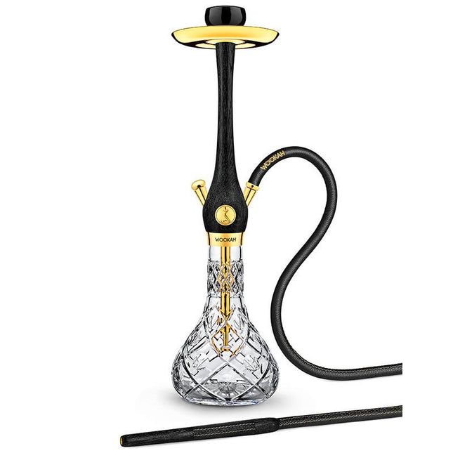 Wookah Shisha im 24k Gold Design Holz Nox und Olives Glass